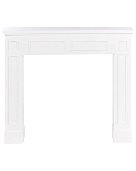 Fireplace Mantel White MDF 110 x 22 x 96 cm Fireplace Surround Traditional Retro Living Room Beliani