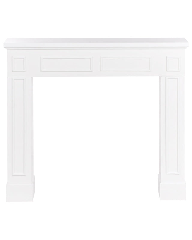 Fireplace Mantel White MDF 110 x 22 x 96 cm Fireplace Surround Traditional Retro Living Room Beliani