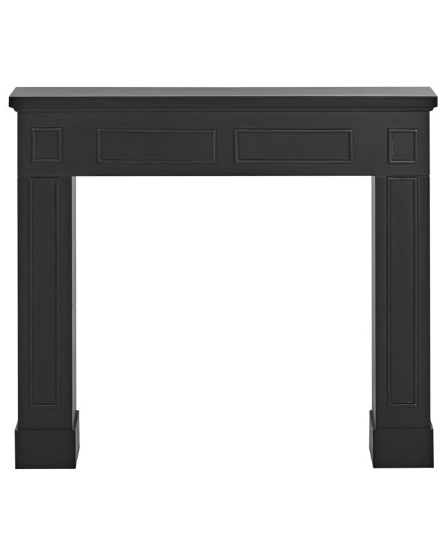 Fireplace Mantel Black MDF 110 x 22 x 96 cm Fireplace Surround Traditional Retro Living Room Beliani