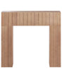 Fireplace Mantel Light Wood MDF 110 x 23 x 100 cm Fireplace Surround Ornated Ribbed Front Modern Japandi Living Room Beliani