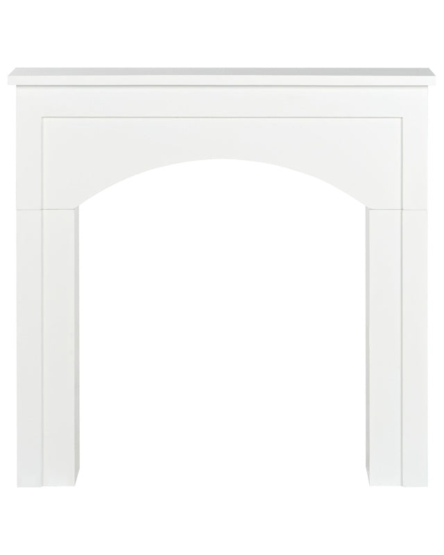 Fireplace Mantel White MDF 110 x 23 x 106 cm Fireplace Surround Cottage Traditional Living Room Beliani