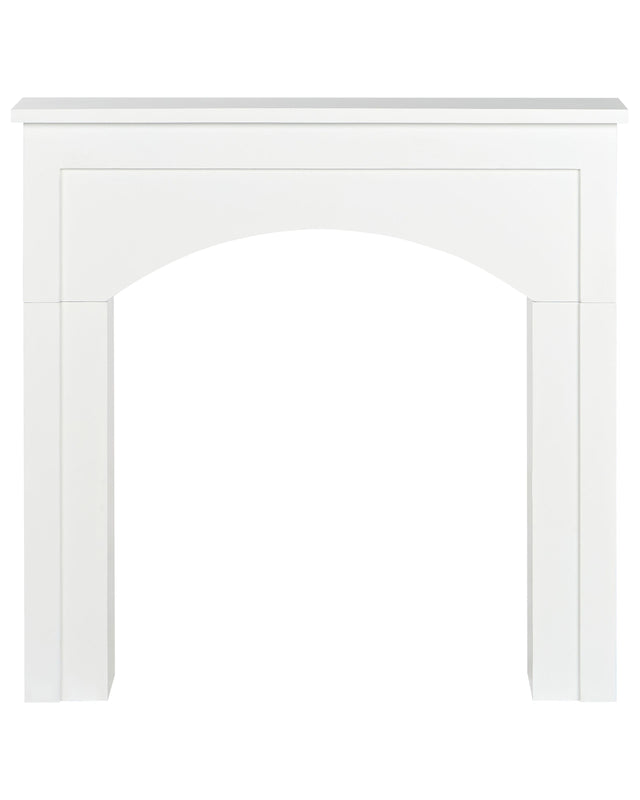 Fireplace Mantel White MDF 110 x 23 x 106 cm Fireplace Surround Cottage Traditional Living Room Beliani