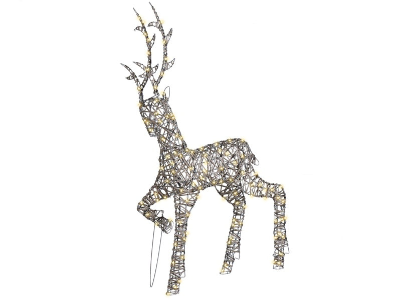 Outdoor LED Decoration Silver Metal Reindeer Seasonal Garden Home Dcor with Lights Beliani