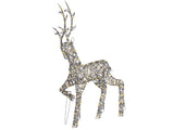 Outdoor LED Decoration Silver Metal Reindeer Seasonal Garden Home Dcor with Lights Beliani