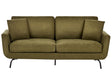 3 Seater Sofa Dark Green Polyester Fabric Metal Legs Loveseat Couch Living Room Furniture Beliani