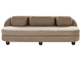 3 Seater Sofa Light Brown Polyester Fabric Metal Legs Loveseat Couch Living Room Furniture Beliani
