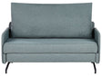 Sofa Bed Green Fabric Polyester Upholstery 2 Seater Pull Out Sleeping Function Modern Living Room Beliani