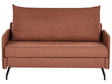 Sofa Bed Red Fabric Polyester Upholstery 2 Seater Pull Out Sleeping Function Modern Living Room Beliani