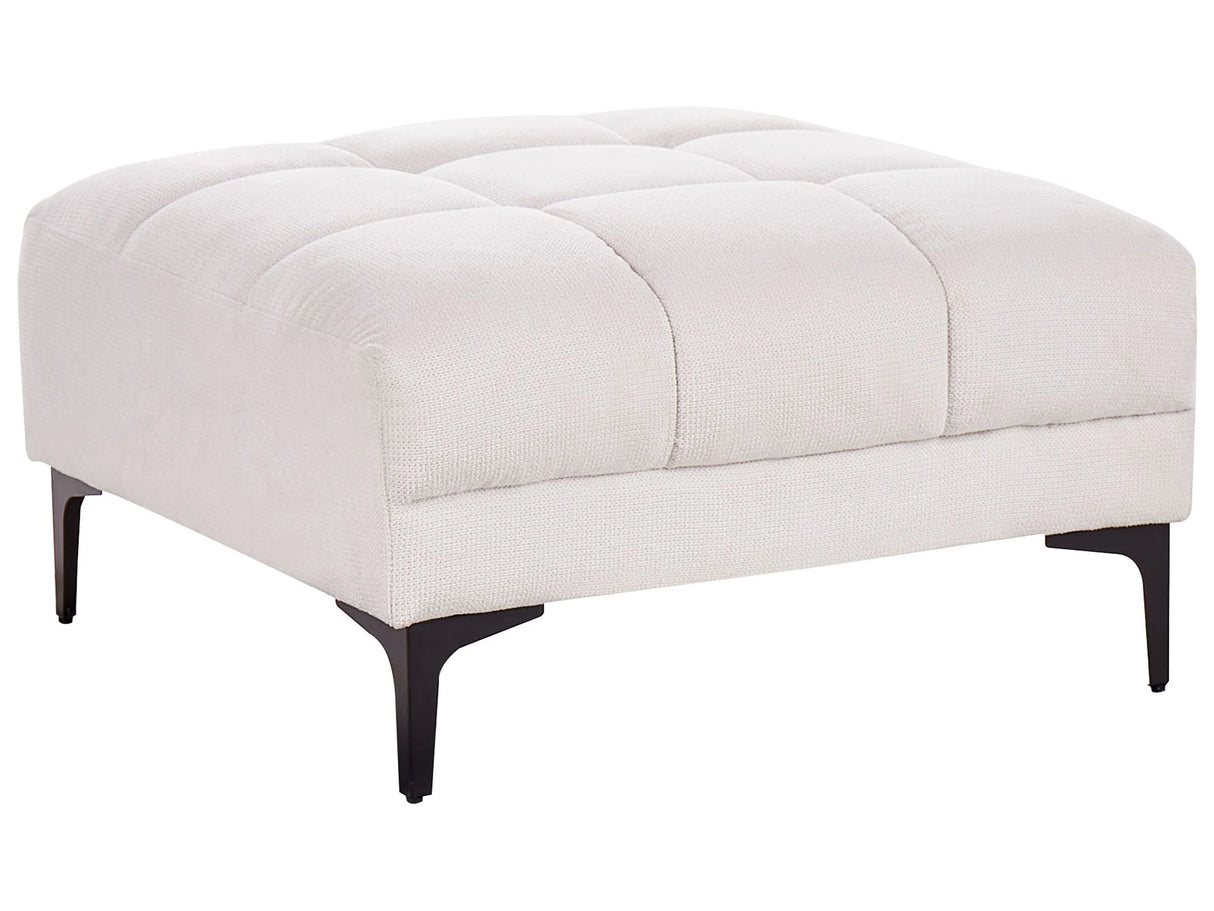 Ottoman Off-White Fabric 80 x 88 x 41 cm Footrest Sofa End Beliani