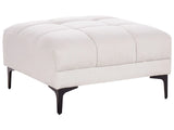 Ottoman Off-White Fabric 80 x 88 x 41 cm Footrest Sofa End Beliani