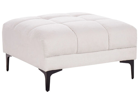 Ottoman Off-White Fabric 80 x 88 x 41 cm Footrest Sofa End Beliani