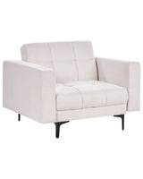 Armchair Off-White Polyester Fabric Upholstery Reclining Backrest 3 Positions Beliani