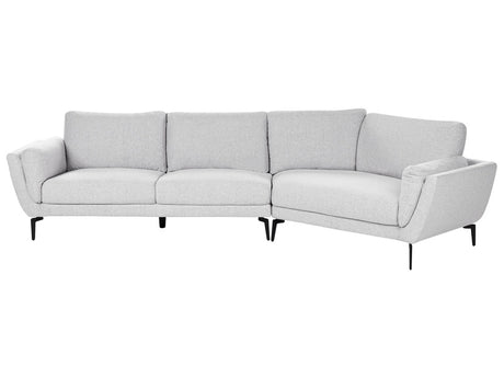 Sofa Light Grey Polyester Upholstered 3-Seater Modern Minimalistic Style Living Room Cushioned Backrest Beliani