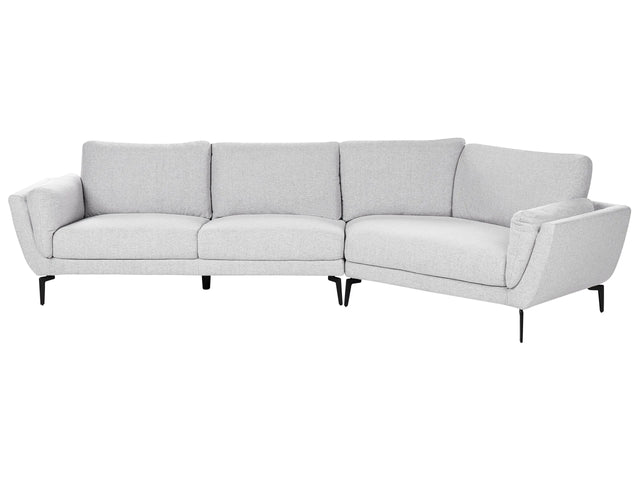 Sofa Light Grey Polyester Upholstered 3-Seater Modern Minimalistic Style Living Room Cushioned Backrest Beliani
