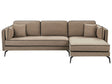 Corner Sofa Brown Upholstery Metal Legs Pillow Backrest Scatter Cushions Modern Design Beliani