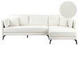 Left Corner Sofa Off-White Boucle Metal Legs Pillow Backrest Scatter Cushions Modern Design Beliani