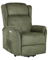 Reclining Electric Armchair with Lifting Function Green Fabric Modern Living Room Beliani