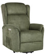Reclining Electric Armchair with Lifting Function Green Fabric Modern Living Room Beliani