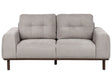 2 Seater Fabric Sofa Light Grey Living Room Modern Style Dark Wood Legs Beliani