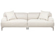 3 Seater Fabric Sofa Light Beige Living Room Modern Style Metal Legs Beliani
