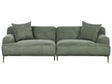 3 Seater Fabric Sofa Green Living Room Modern Style Metal Legs Beliani