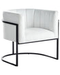 Armchair White Velvet Metal Black Frame Accent Chair Glamour Style Living Room Dining Room Beliani