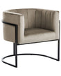 Armchair Taupe Velvet Metal Black Frame Accent Chair Glamour Style Living Room Dining Room Beliani