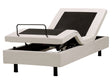 Electric Bed Light Beige Polyester EU Small Single 2ft6 Remote Control Adjustable without Headboard Beliani