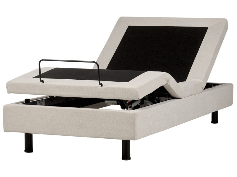 Electric Bed Beige Polyester EU Single 3ft Remote Control Adjustable without Headboard Beliani