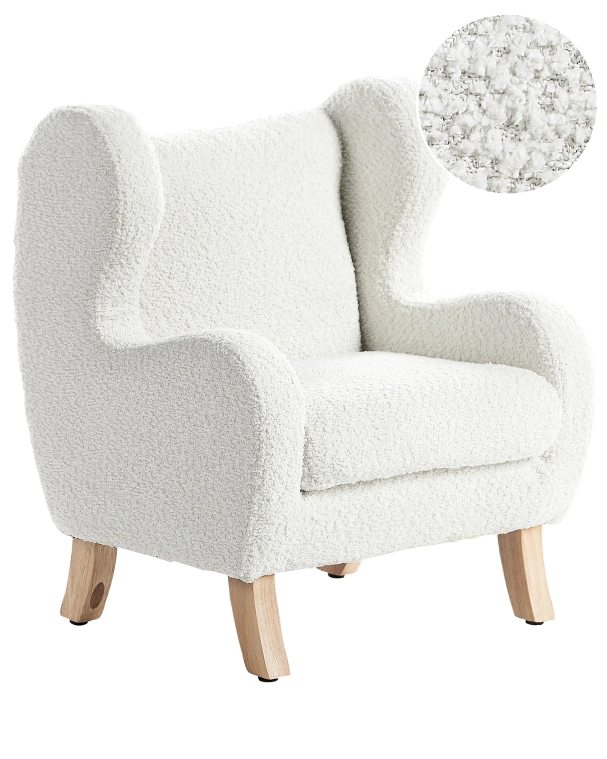 Chair Off-White Boucle Upholstery with Armrests Nursery Furniture Seat for Children Modern Design Beliani