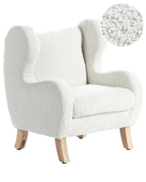 Chair Off-White Boucle Upholstery with Armrests Nursery Furniture Seat for Children Modern Design Beliani