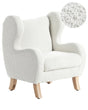 Chair Off-White Boucle Upholstery with Armrests Nursery Furniture Seat for Children Modern Design Beliani