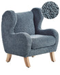 Chair Dark Blue Boucle Upholstery with Armrests Nursery Furniture Seat for Children Modern Design Beliani