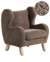 Chair Brown Boucle Upholstery with Armrests Nursery Furniture Seat for Children Modern Design Beliani