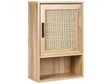 Bathroom Cabinet Light Brown Particle Board Rattan Front Braid 40 x 60 cm Boho Design Beliani