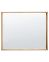 Wall Mirror Light Wood Particle Board 80 x 65 cm Rectangular Decorative Accent Piece Scandinavian Style Beliani