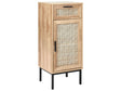 Bathroom Cabinet Light Brown Particle Board Rattan Front Braid 40 x 92 cm Boho Design Beliani