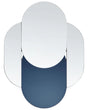 Wall Mirror Blue and Silver Glass and MDF 60 x 80 cm Irregular Round Shape Modern Style Living Room Hallway Beliani