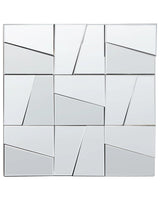 Wall Mirror Silver Glass and MDF 80 x 80 cm Square Shape Modern Style Living Room Hallway Beliani