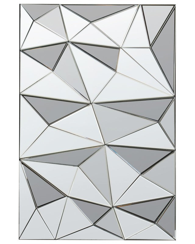 Wall Mirror Silver Glass and MDF 60 x 93 cm Square Shape Modern Style Living Room Hallway Beliani