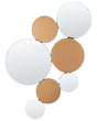 Wall Mirror Copper and Silver Glass and MDF57 x 90 cm Irregular Round Shape Modern Style Living Room Hallway Beliani