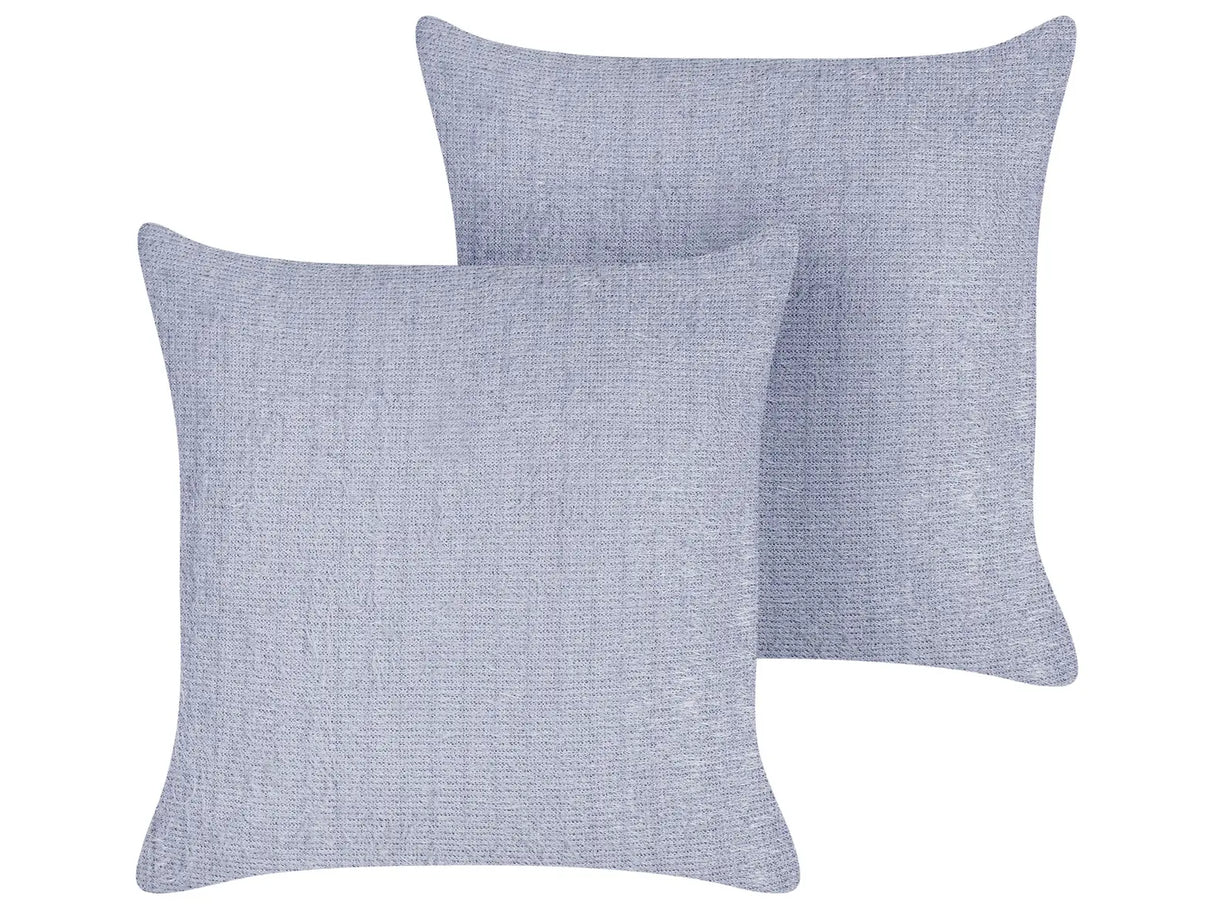 Set of 2 Cushions Violet Polyester 45 x 45 cm Removable Covers Home Accessory Living Room Beliani