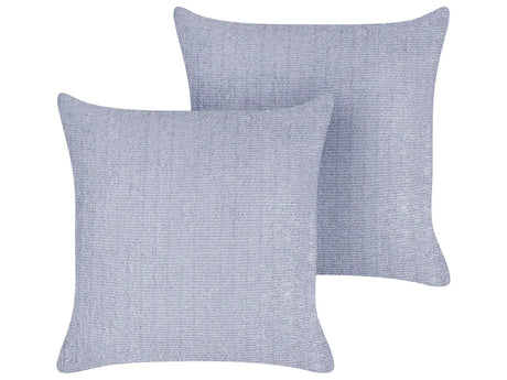 Set of 2 Cushions Violet Polyester 45 x 45 cm Removable Covers Home Accessory Living Room Beliani