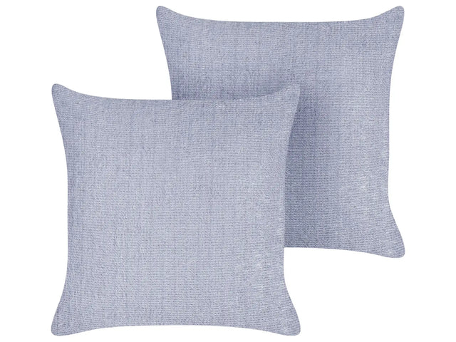Set of 2 Cushions Violet Polyester 45 x 45 cm Removable Covers Home Accessory Living Room Beliani