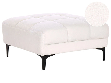 Ottoman White Boucle 80 x 88 x 41 cm Footrest Sofa End Beliani
