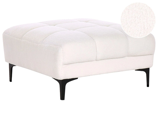 Ottoman White Boucle 80 x 88 x 41 cm Footrest Sofa End Beliani