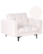 Armchair White Boucle Upholstery Reclining Backrest 3 Positions Beliani
