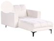 Chaise Lounge White Boucle Upholstery Reclining Backrest 3 Positions Beliani
