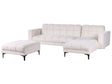 Left Hand Corner Sofa with Ottoman White Boucle Upholstery Reclining Backrest 3 Positions Click-Clack Beliani