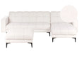 Left Hand Corner Sofa with Ottoman White Boucle Upholstery Reclining Backrest 3 Positions Click-Clack Beliani